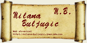 Milana Buljugić vizit kartica
